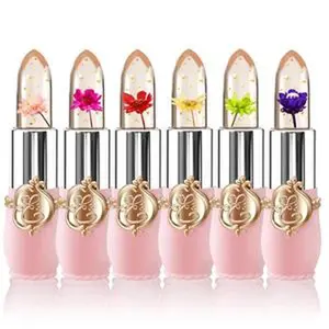 Temperature-Responsive Crystal Flower Lipstick Set Magic Temperature Color Changing Crystal Flower Jelly Lipstick