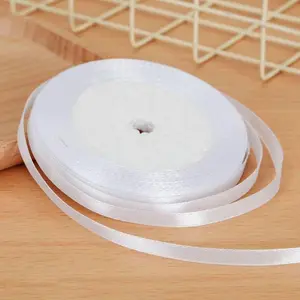 1Roll 22M 0.24inch/0.6cm DIY Natural Satin Ribbon Crafts Sewing Clothing Handwork Bows Party Gifts Wrapping Decoration