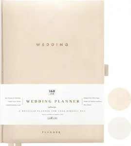 Award Winning  Wedding Planner Book and Organizer for the Bride | Tissue Wrapped in a  Box | Cushioned Cover | Engagement  | This Elegantly Designed Planner Allows you to Plan Every Detail (Suede)