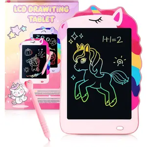 L-ITC008  Unicorn Toys LCD Writing Tablet for Girls Kids,Colorful Toddler Drawing Tablet for Educational Baby Girl, Doodle Board Pad Toy for 3 4 5 6-12 Years Old Kid Birthday Party School, 8.5 Inch Pink
