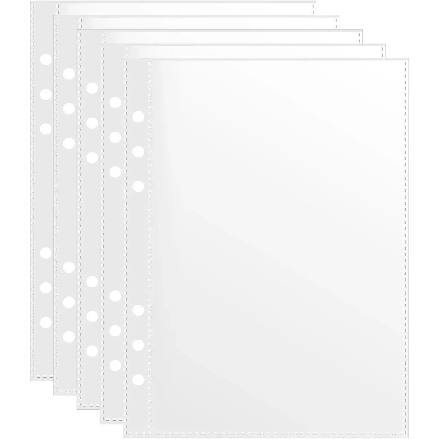 50-Pack 5x8 Transparent Refillable Binder Sheet Sleeves - 6-Ring A5 Binders Inserts, Double-Sided Plastic Pockets, Effortless Refilling, Hobbyists' Organizer for Photocards, Index Cards, 5 X 8