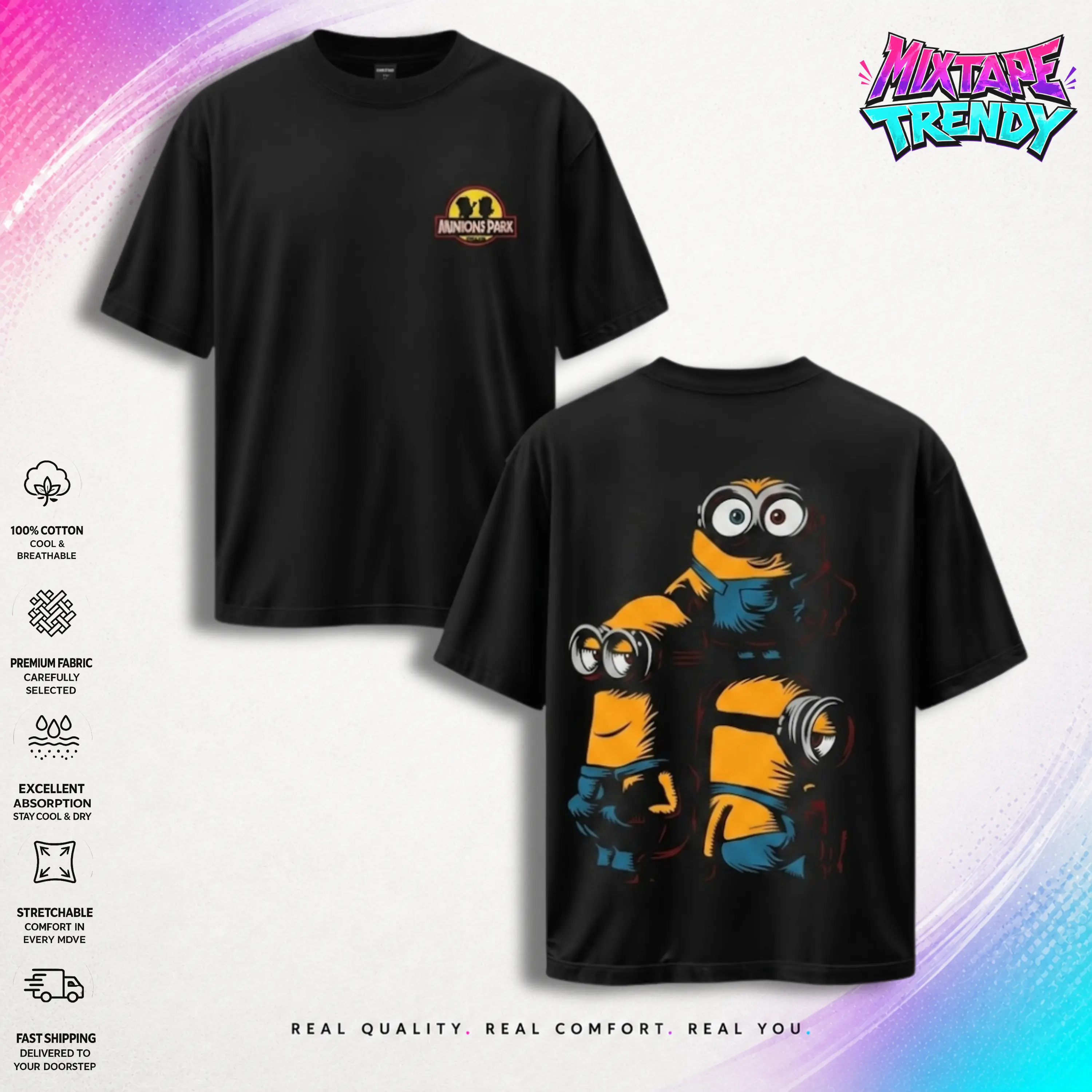 Minions & Monsters 2026 Movie T-Shirt, Hollywood Animated Banana Squad Vintage Unisex Graphic Tee - Top Trendy Y2K Classic Streetwear Gift For Fan