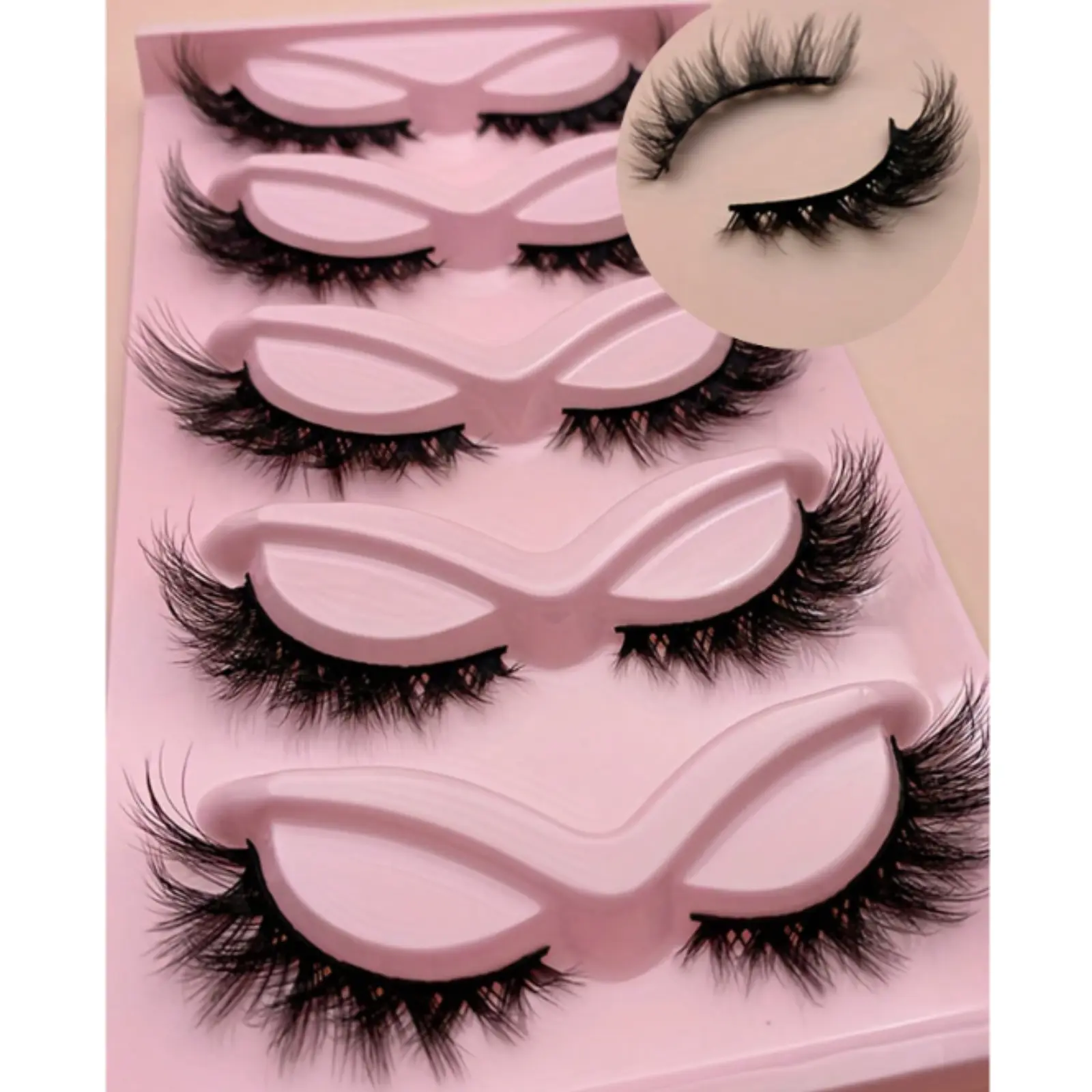 5 Pair Fox Eye Lashes Winged Short Strip Lashes Makeup Natural Cat Eye Lashes 3D Faux Mink False Eyelashes