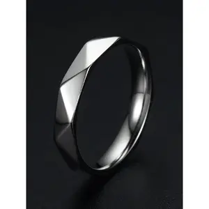 1 Piece Punk Geometric Design Stainless Steel Ring, 2023 Trendy Simple and Fashionable Stackable Statement Rings, Fashion Accessories for Both Men & Women, Matching Hand Jewelry, Hip Hop Punk Style Streetwear, Non Tarnish Jewelry