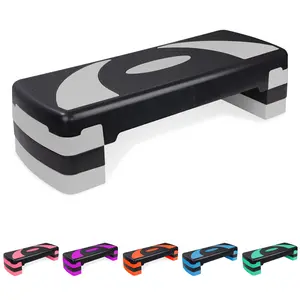 31" Adjustable Aerobic Exercise Step Platform Trainer&Workout Step Platform with 4"-6"-8" Adjustable Height Risers