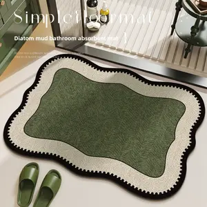 Vintage French-style bathroom mat, non-slip mat, absorbent mat, diatomite household foot mat, shower room mat, Water Absorbent Mat