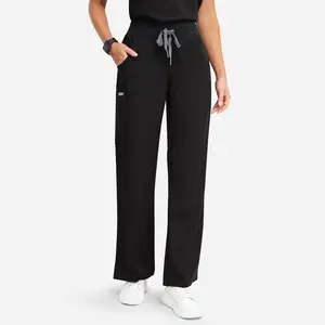 husky jeans 2-Pocket Straight-Leg Soft Stretch Functional Scrub Pants for Women Comfort  Womenswear Trouser Blue Bottoms