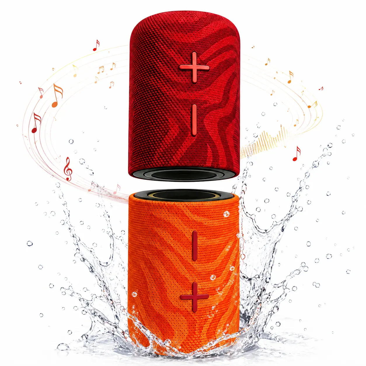 2-in-1 Magnetic Bluetooth Speaker, 20W Detachable Dual Speakers with TWS Stereo Sound, RGB Lights, Bluetooth 5.3, USB-C | AUX | TF Card, Portable Splash-Resistant Speaker