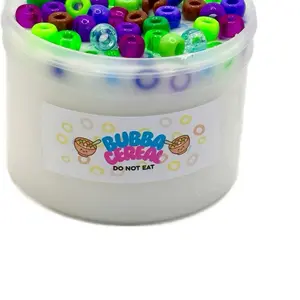 BubbaCereal 8 oz Thick and Glossy Slime with Fruit Loops Scent and Fun Freebies with every order