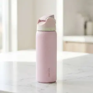 Owala 32oz FreeSip Stainless Steel Water Bottle – Pink Ribbon Toile 2026 Gift Edition, Leakproof Insulated Tumbler with Straw, Cute Coquette Aesthetic Hydration Bottle for Travel, Gym & Everyday Use