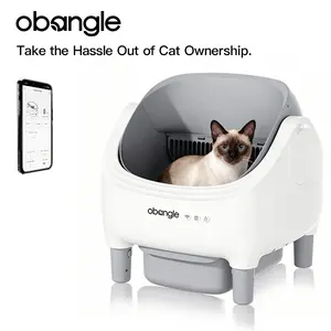 Obangle Low-Noise Automatic Litter Box Auto-Cleaning Litter Box, App-Controlled via 2.4G WiFi with Smart Sensors, Safety Protection, Easy Maintenance, Easy Setup