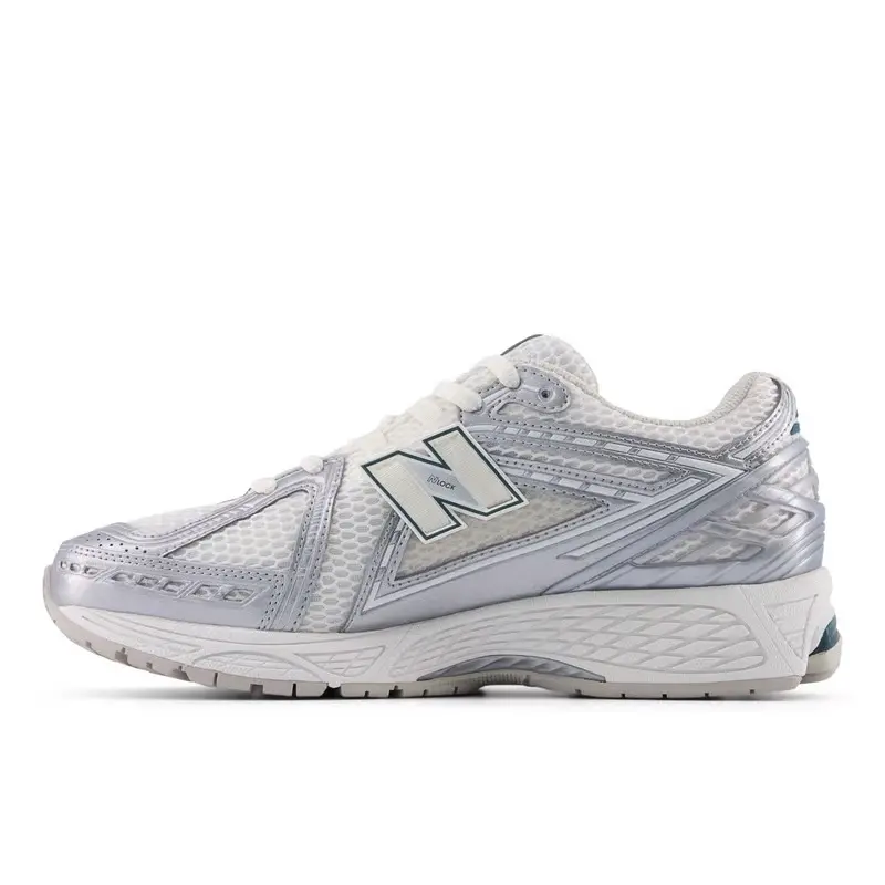 New Balance 1906R Men’s Silver Cream Breathable Mesh Overlay Sneakers - Walking Running, Workout Sneakers, Sea Salt, Metallic Layers, N-Ergy Cushion, Abzorb Cushion, Futuristic Look, Layered Design, Daily Casual Comfort
