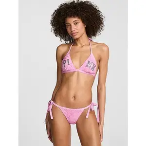 PINK Low-Rise Side-Tie Cheeky Bikini Bottom