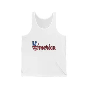 ’Merica Peace Sign tank | Patriotic USA Flag peace logo tank