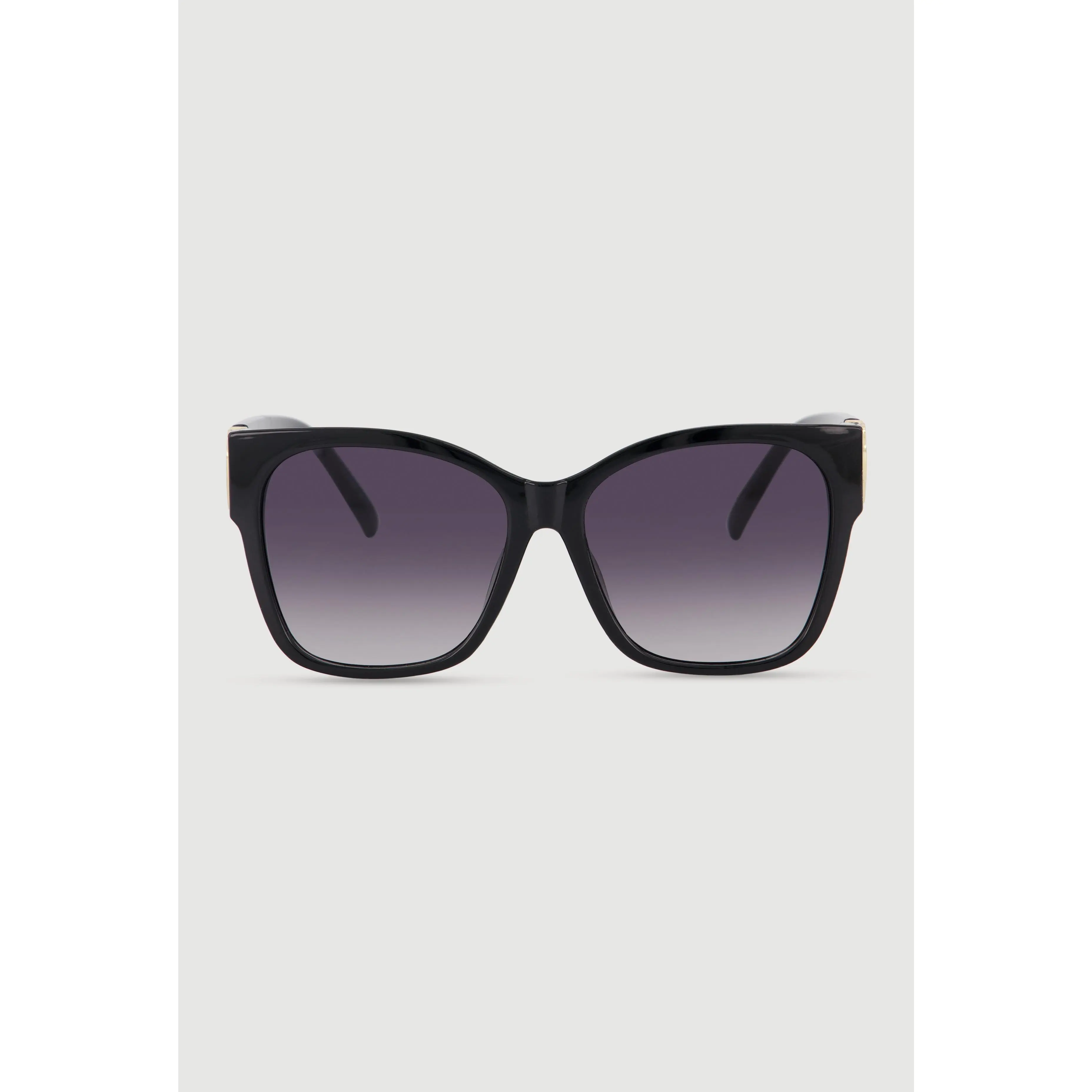 Metallic Heart Detail Ombre Lens Sunglasses