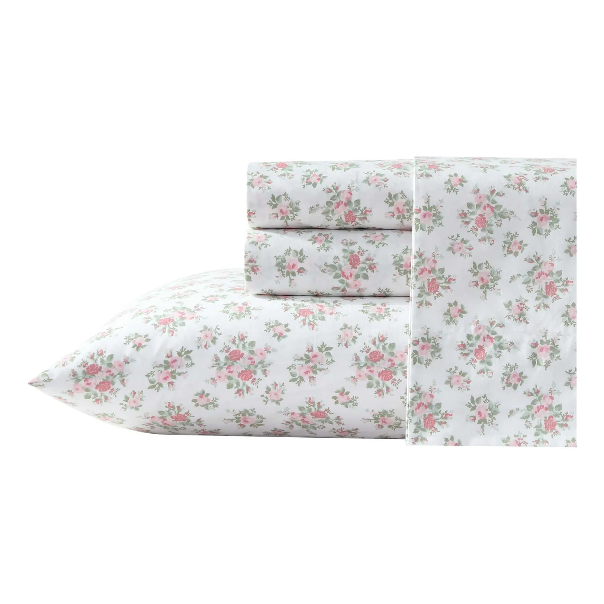 Laura Ashley Leanna Rose Mauve Pink Queen SheetSet