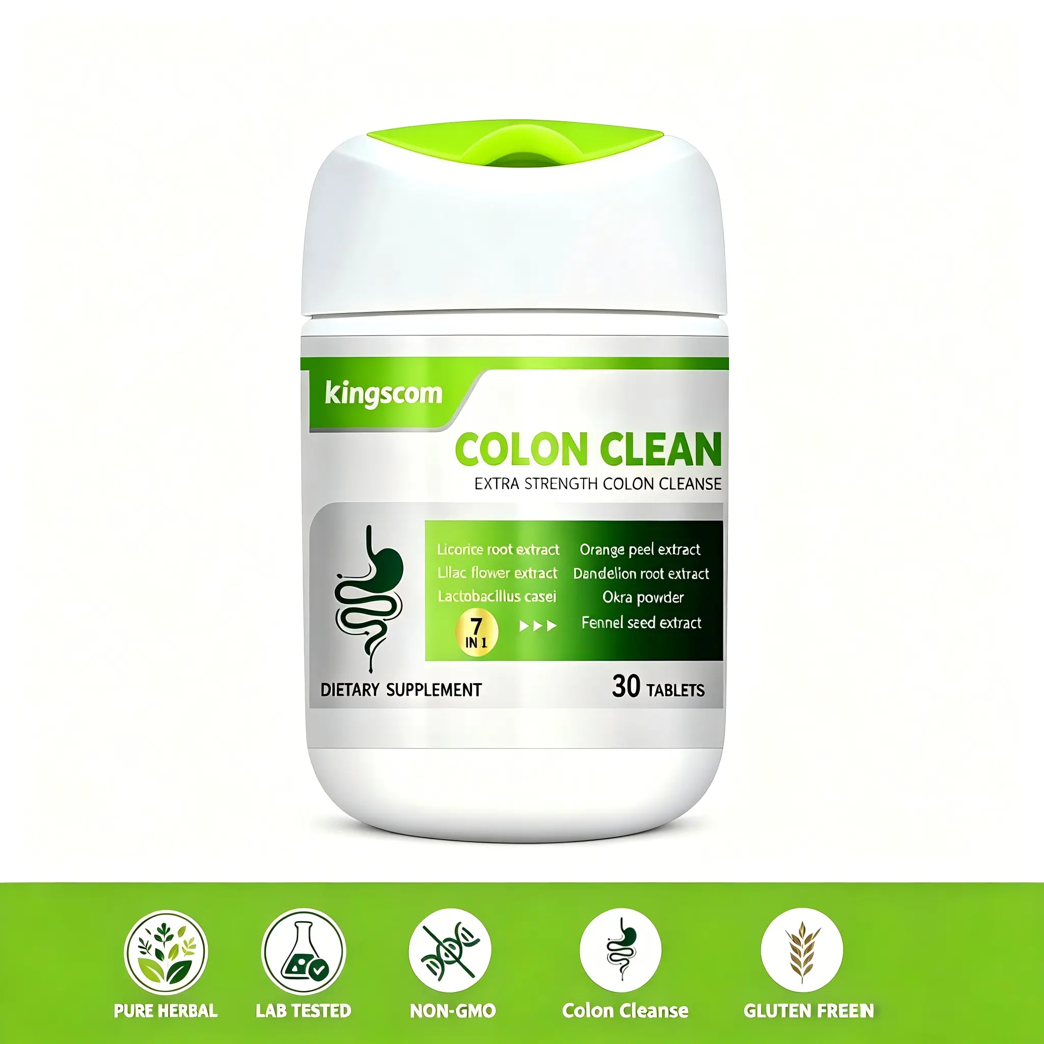 Gut Cleanse Detox Capsules - 30-Count Natural Dietary Supplements with 50B Probiotics & Digestive Enzymes for Men & Women, Supporting Digestion & Immune Health, Gut Cleanse Capsules