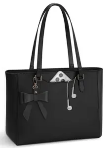 Women's Large Capacity PU Leather Tote Bag with Zipper, Shoulder Backpack, Handbag for School, Work, Travel, Shopping, Lightweight Tote Bag