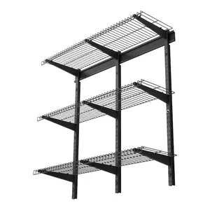 VEVOR 3-Tier Heavy Duty Wall Garage Shelving, 0.9x 3 ft Steel Wall Mounted Shelving Unit, 11x 36 Inch Per Shelf Floating Storage Metal Rack for Garage with 450 lbs Total Weight Capacity, BlackVEVOR Super Brand Day