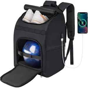 Bowling Ball Bag Backpack with Shoe Bag Up to Size 16, Ideal Accessories and Gifts for Bowling Lovers, Features Padded Ball Holder