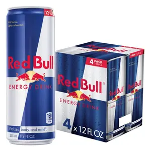 Red Bull Energy Drink, 114mg Caffeine, 12 fl. oz., Pack of 4 Cans