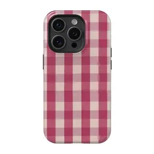 Retro plaid and striped phone case, 2-in-1 protective cover, compatible with iPhone 11, 12, 13, 14, 15 Plus, 16 Pro Max, 17 Air, smooth glossy design, drop-resistant and dirt-resistant, suitable for both men and women. MFL19