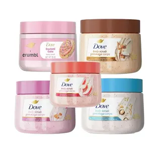 Dove Crumbl Exfoliating Body Scrub 15 oz - Pink Jar with Pink Lid, Peach, Crushed Macadamia, Himalayan Body Scrub 15 oz - Choose Below