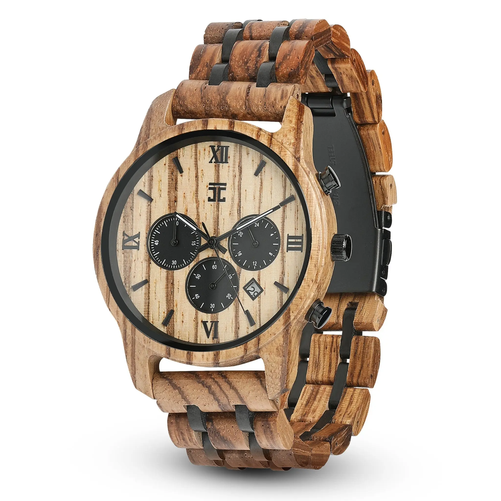 Breiler Zebrawood Chronograph Watch