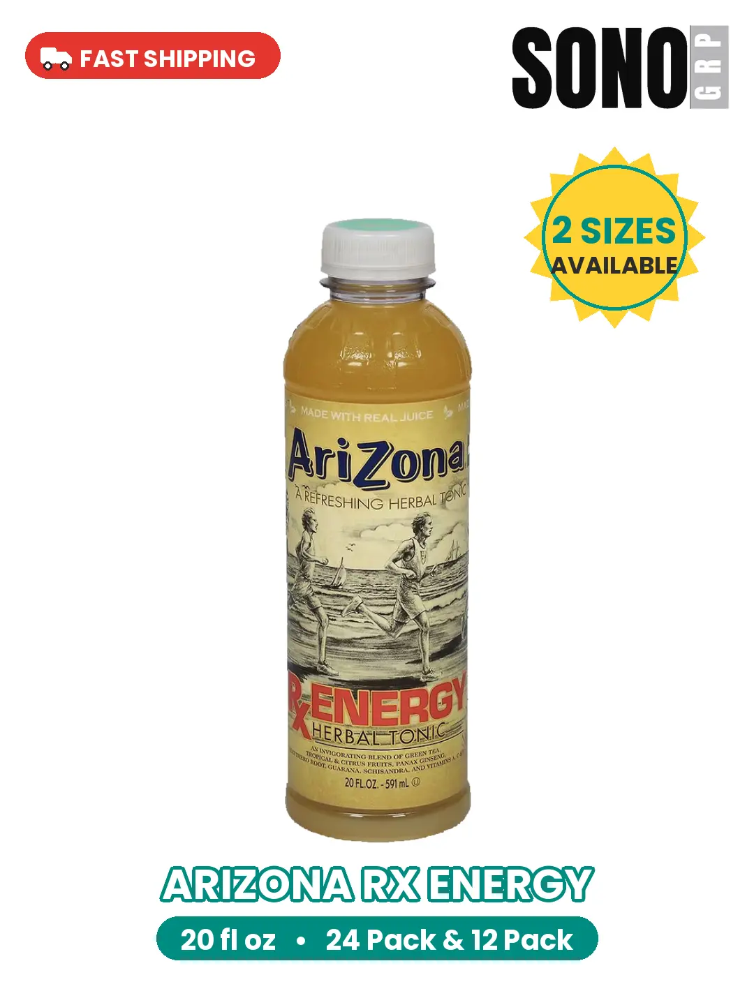 AriZona Rx Energy, 20 Fl Oz (Pack of 24)