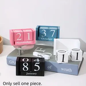 Elegant Perpetual Calendar Blocks, Classic Style for Home, Office & School Decor, Ideal Christmas Gift, Halloween, Holiday Decoration, Student Calendar