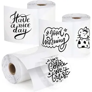 3 Rolls Transparent Round Thermal Labels, 2 Inch Circle Adhesive Direct Sticker Paper for Phomemo M220/M221/M100/M110/241BT, Multipurpose Clear Custom Sticker Label-140pcs/Roll