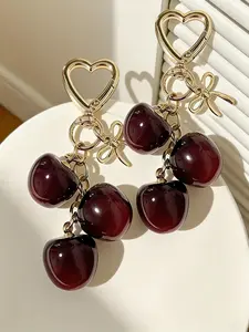 Multiple Cherry Bag Charms Artificial Cherry High-Quality 3d Accessories Cute And Versatile Stylish And Elegant Chic Bag Charm Keychain Accessories Suitable For Bags And Keys Gifts For Friends / Birthday Gifts Bag Charms Accessory Bag Decoration