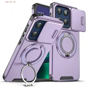 Heavy Duty Armor Magnetic Ring Holder Slide Lens Protect Case For MOTO G Power G Play G 5G G Stylus 5G 2026 2025 2024 PC Cover