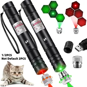 USB Rechargeable Pet Laser Toy, Low Power Safe Design, Interactive Wall Projection, Indoor Outdoor Use, Includes & Lasers