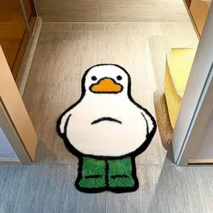 Cool Cartoon Duck Design Bedroom Rug, Soft Comfortable Living Room Carpet, Easy Care Home Decor Sofa Coffee Table Mat