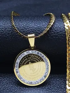 Muslim Islamic Religious Stainless Steel Crystal Necklace Women Islam Quran Allah Pendant Necklaces Arabic bijoux arabe