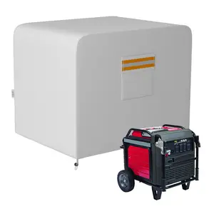Generator Cover, 26”L x 20”W x 20”H Heavy Duty Waterproof 420D All-Weather Generator Cover with Storage Pocket Compatible with Most Generators 3000-5000 Watt (Gray)