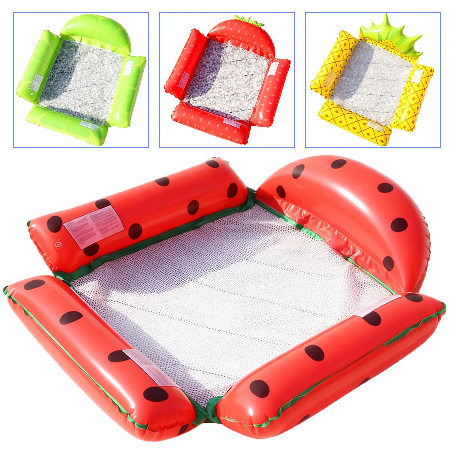 Four Tube Fruit Hammock Pool Float and Water Hammock, Pool Floats Adult, Pool Floaties, Pool Float Chair, Inflatable Pool Hammock, Portable Floating Chair Bed for Travel, Inflatable Pool Lounge, Pool Floats Lounger, Ideal for Adults Vacation Fun and Rest
