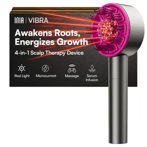 INIA VIBRA 4-in-1 Scalp Therapy Device, Red Light, Microcurrent, Massage, Serum Infusion, Scalp Massager Beauty Device, Waterproof & Wet/Dry Use, Perfect Holiday Gift