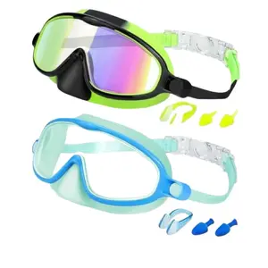 Children's Swimming Goggles Set - 2-Piece with Nose Guard, Wide Vision, Anti-Fog & UV Protection, Shatterproof Lenses for Ages 3-6