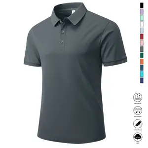 TOOTD Collection — please note that sizes vary by country — Men’s casual polo shirt — stretch fabric, 200+ GSM, elastic cuffs, solid-color basic, men’s bowling/golf apparel, suitable for everyday wear, summer business style