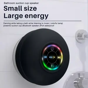 Waterproof Speaker,MR.SONIC Portable Suction Cup Speakers with LED Lights, Rechargeable Bluetooth-compatible Speakers for Home, Bathroom, Outdoor, Shower Speaker, Wireless Speaker