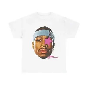 Allen Iverson Inspired Vintage Graphic T-shirt 90s Styled   Retro Top with Hip-Hop Vibes and Comfortable Fit Crewneck Shortsleeve