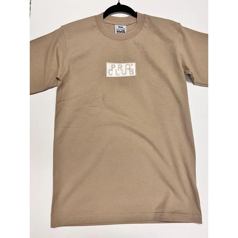 Pro Club Men's Heavyweight Cotton Oversized Relaxed-Fit Short-Sleeve T-Shirt - Knit Classic Ribbed Crewneck, Embroidered Stylish Heather Gray Logo, Durable Fabric, Essential Menswear Streetwear Casual Top