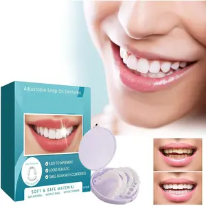 Veenora Clip on Veneers, Minceetbien Dentures, Snap On Veneers Silicone Kit for Both Upper and Lower, Silicone Reline Denture Set (3Set)