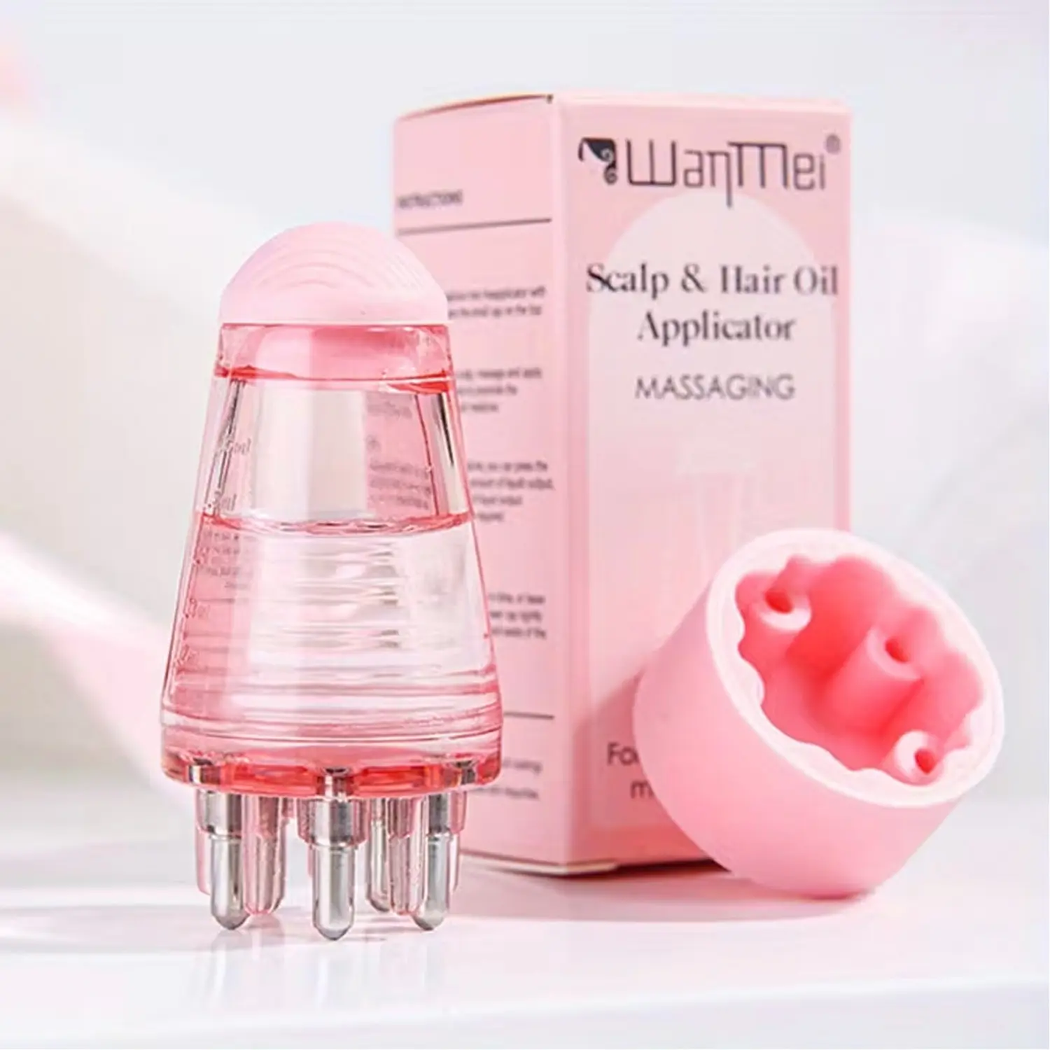 Scalp Oil Applicator Comb – Roller Ball Liquid Dispenser with Massage Teeth for Precise Hair Oil Application, Ideal for Serums & Daily Scalp Care, Haircare Scalp Stimulator