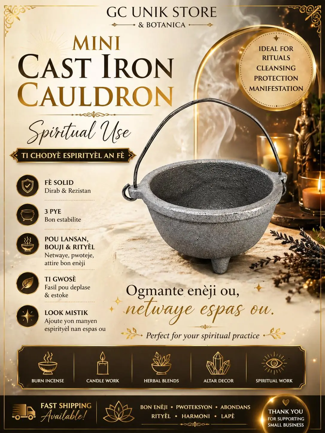 Mini Cast Iron Cauldron