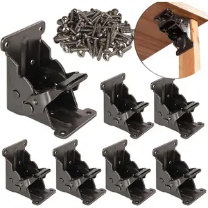 8Pack Folding Table Legs Bracket Foldable Table Bracket Lock Extension Support Brackets Locking Hinges, Foldable Support Brackets Self-Locking Hinges for Tables Leg, Bed Leg, Workbench