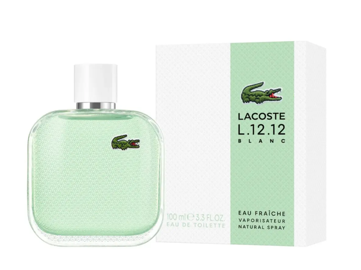 LACOSTE L.12.12 Blanc Eau Fraiche Eau de Toilette for Men, Zesty Woody-Citrus Fragrance with Lemon, Ginger & Cedarwood Notes, Fragrances