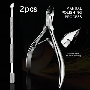 2/6/8 Pieces Professional Nail Clipper Set, Stainless Steel Nail Trimmer, Home and Salon Manicure and Pedicure Tools, Non-Button Cell Battery